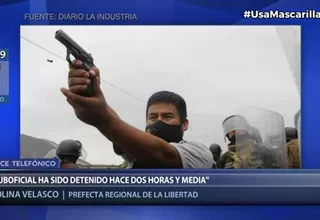 La Libertad: Detienen al policía que aparece en una foto apuntado con su arma de fuego