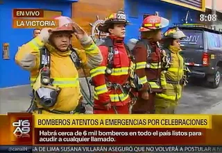 Lima: 2 mil 500 bomberos en alerta máxima por fiestas de año nuevo 