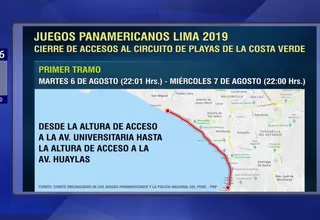 Lima 2019: toda la Costa Verde permanece cerrada por prueba de ciclismo