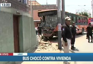 Lince: Bus se empotró contra inmueble tras impactar contra camión