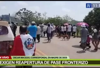 Ciudadanos en Madre de Dios realizan plantón para exigir que se reabra pase fronterizo