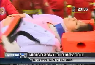 Madre gestante resultó herida durante accidente de tránsito en Pueblo Libre