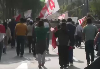 Manifestantes recorren calles del Centro Histórico de Lima en este 28 de julio