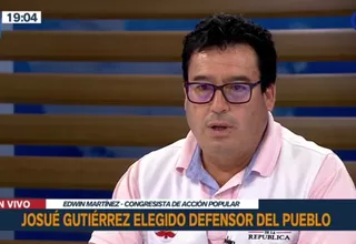 Martínez: No quedaba otra alternativa que Gutiérrez para defensor del Pueblo