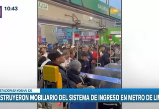 Metro de Lima: Pasajeros destruyeron mobiliario de ingreso en Estación Bayóvar