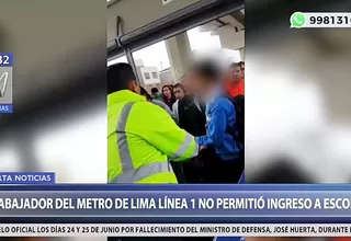 Metro de Lima: trabajador impide que escolar entre con su instrumento musical