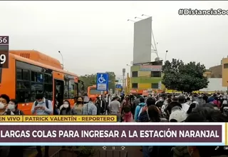 Metropolitano: Se registran largas colas en exteriores de la Estación Naranjal
