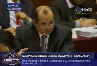 Ministro Castilla explica Ley de Contrataciones del Estado en el Congreso