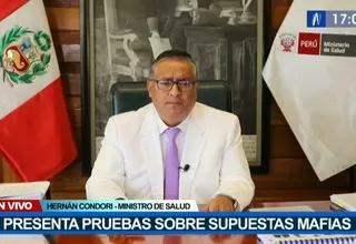 Ministro de Salud, Hernán Condori, asegura la existencia de presuntas mafias de "todo calibre"