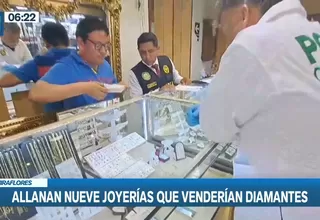 Miraflores: Intervienen joyerías que vendían diamantes de dudosa procedencia