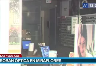 Ladrones ingresan a una conocida óptica en Miraflores y roban un equipo de $15 000