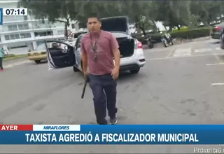 Miraflores: Taxista que estacionó su auto en zona prohibida agredió a fiscalizador