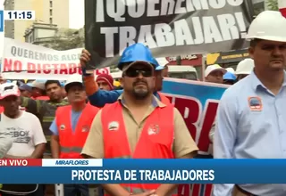 Miraflores: Trabajadores de construcción protestan contra la comuna 