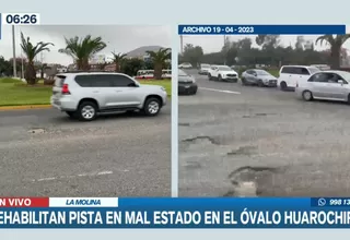 La Molina: Rehabilitaron parcialmente pista en mal estado en óvalo Huarochirí