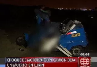 Choque entre un camión y un mototaxi dejó un muerto en Villa El Salvador