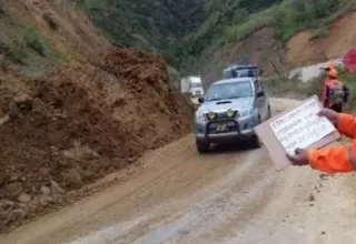 MTC: tránsito en carretera de Cajamarca permanece restringido por deslizamientos