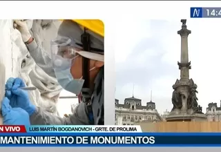 Municipalidad de Lima realiza mantenimiento de esculturas y monumentos en la ciudad