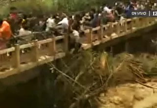 Ñaña: ciudadano puso en riesgo su vida para cortar troncos del río Morón