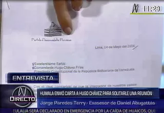 Ollanta Humala envió carta a Hugo Chávez para pedirle una reunión en el 2005