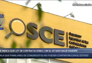 OSCE afirma que Ley de Contrataciones del Estado sigue vigente