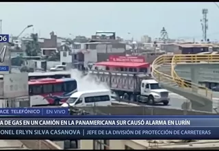 Panamericana Sur: Controlan fuga de gas en camión que circulaba a la altura de Lurín