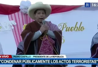 Presidente Castillo: Tenemos que condenar públicamente los actos terroristas