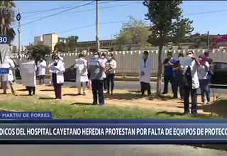 Personal médico del hospital Cayetano Heredia protesta por falta de pagos