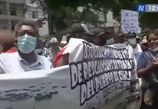 Derrame de petróleo: Pescadores artesanales de Chancay protestan en Minam y La Pampilla