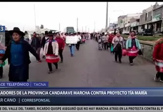 Pobladores de Candarave marchan contra minera Southern