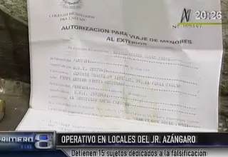 Policía intervino 3 locales donde se falsificaban documentos en Azángaro