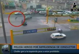 Policía motorizado sobrevivió de milagro tras accidente en Independencia