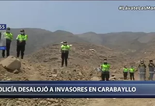 Policía Nacional desalojó a familias que ocupaban terrenos en Carabayllo 
