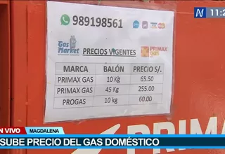 Precio del balón de gas llega a 65 soles en Magdalena