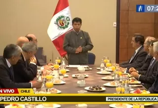 Presidente Castillo participa en desayuno de trabajo con empresarios en Chile 