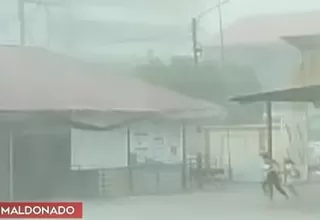 Puerto Maldonado: Reportan fuertes ráfagas de vientos y lluvias que pone en alarma a la población