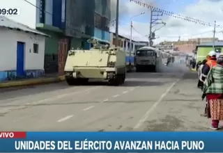 Puno: Vehículos blindados del Ejército se dirigen hacia el cuartel Manco Cápac
