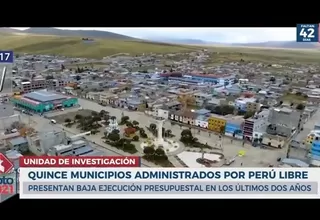 Quince municipios administrados por Perú Libre presentan baja ejecución presupuestal en los últimos dos años