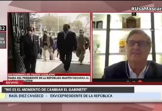 Raúl Diez Canseco: No es el momento de cambiar el gabinete ministerial