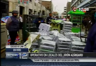 Realizaron operativo en locales del jirón Azángaro