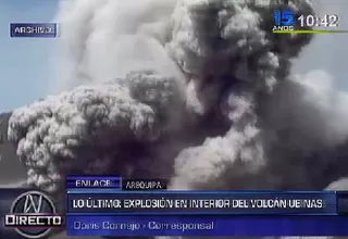 Reportan nueva explosión en el volcán Ubinas en Moquegua