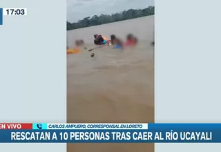 Rescatan a diez personas tras naufragio en el rio Ucayali
