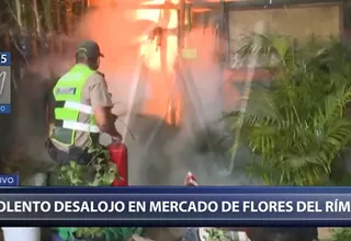Rímac: violento desalojo e incendio de puestos en el Mercado de Flores de Acho