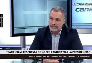 Salvador del Solar descarta que vaya a ser candidato a la presidencia de la República