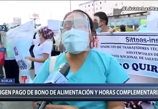 San Borja: Enfermeras y personal técnico realizaron plantón frente al Hospital del Niño