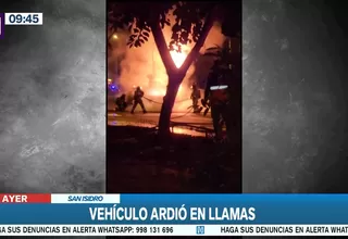 San Isidro: Vehículo se incendio en la avenida Javier Prado