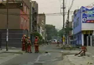 San Juan de Lurigancho: cortocircuito se reportó en la calle Chinchaysuyo
