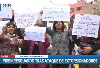 San Juan de Lurigancho: Padres de familia exigen a la Policía los proteja de extorsionadores