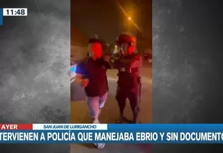 San Juan de Lurigancho: Policía ebrio conducía moto sin placa de rodaje