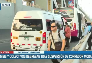 San Juan de Lurigancho: Sin Corredor Morado volvieron las combis y los taxis colectivos