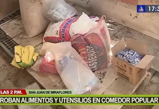 San Juan de Miraflores: Delincuentes roban alimentos y utensilios de comedor popular